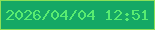 文字の大きさ：2、枠の色：8ce058、背景の色：15a865、文字の色：58ec71 無料ブログパーツのブログ時計