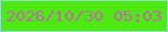文字の大きさ：1、枠の色：8ce2cc、背景の色：4ee911、文字の色：be6da5 無料ブログパーツのブログ時計