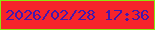 文字の大きさ：4、枠の色：8ce60f、背景の色：f6232b、文字の色：4318ad 無料ブログパーツのブログ時計