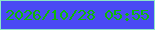 文字の大きさ：3、枠の色：8ce7c8、背景の色：4a4af4、文字の色：0eb906 無料ブログパーツのブログ時計