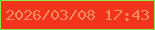 文字の大きさ：4、枠の色：8ce942、背景の色：f3341d、文字の色：ee8c60 無料ブログパーツのブログ時計