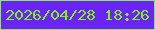 文字の大きさ：1、枠の色：8ce95a、背景の色：6b24f6、文字の色：82f412 無料ブログパーツのブログ時計