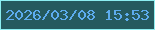 文字の大きさ：1、枠の色：8ceef0、背景の色：255a5e、文字の色：5dacee 無料ブログパーツのブログ時計