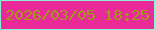 文字の大きさ：4、枠の色：8cf0d7、背景の色：e92a98、文字の色：a09a16 無料ブログパーツのブログ時計