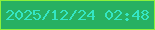 文字の大きさ：2、枠の色：8cf13c、背景の色：27b062、文字の色：34e6c4 無料ブログパーツのブログ時計