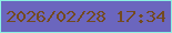文字の大きさ：5、枠の色：8cf1e2、背景の色：6b66be、文字の色：734a1f 無料ブログパーツのブログ時計