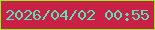 文字の大きさ：1、枠の色：8cf420、背景の色：c92146、文字の色：58e2bc 無料ブログパーツのブログ時計