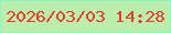 文字の大きさ：5、枠の色：8cf4c3、背景の色：bbeeac、文字の色：ea3d2d 無料ブログパーツのブログ時計