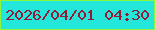 文字の大きさ：4、枠の色：8cf53e、背景の色：24e7dc、文字の色：971938 無料ブログパーツのブログ時計