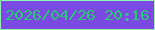 文字の大きさ：5、枠の色：8cf6af、背景の色：7a4ae2、文字の色：26c978 無料ブログパーツのブログ時計