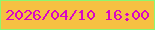 文字の大きさ：2、枠の色：8cf770、背景の色：f6c142、文字の色：d906c5 無料ブログパーツのブログ時計