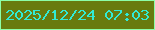 文字の大きさ：1、枠の色：8cfea8、背景の色：687b0f、文字の色：31ebd5 無料ブログパーツのブログ時計