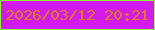 文字の大きさ：3、枠の色：8cff32、背景の色：d31af2、文字の色：de7d0c 無料ブログパーツのブログ時計