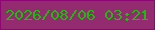 文字の大きさ：1、枠の色：8d0773、背景の色：942a6f、文字の色：1cbc0a 無料ブログパーツのブログ時計