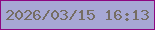 文字の大きさ：2、枠の色：8d0781、背景の色：a7a8d4、文字の色：756d63 無料ブログパーツのブログ時計