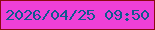 文字の大きさ：4、枠の色：8d0912、背景の色：ef40d7、文字の色：105990 無料ブログパーツのブログ時計