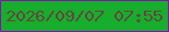 文字の大きさ：2、枠の色：8d0abc、背景の色：16ae2c、文字の色：63473e 無料ブログパーツのブログ時計