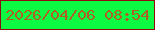 文字の大きさ：3、枠の色：8d0b0f、背景の色：0cfa41、文字の色：ae5f25 無料ブログパーツのブログ時計
