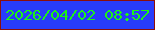文字の大きさ：4、枠の色：8d0e09、背景の色：283cfa、文字の色：1cf316 無料ブログパーツのブログ時計