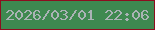 文字の大きさ：1、枠の色：8d0e1f、背景の色：3e8950、文字の色：a9b3b5 無料ブログパーツのブログ時計