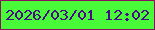 文字の大きさ：2、枠の色：8d0f61、背景の色：48fa37、文字の色：4b0a88 無料ブログパーツのブログ時計