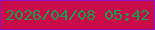 文字の大きさ：1、枠の色：8d0fbe、背景の色：c90b49、文字の色：169e4d 無料ブログパーツのブログ時計