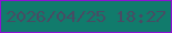 文字の大きさ：4、枠の色：8d11d3、背景の色：117b6c、文字の色：474c64 無料ブログパーツのブログ時計