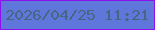 文字の大きさ：5、枠の色：8d11ec、背景の色：5f76da、文字の色：476684 無料ブログパーツのブログ時計
