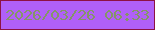 文字の大きさ：5、枠の色：8d1244、背景の色：b060f8、文字の色：859568 無料ブログパーツのブログ時計