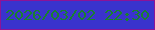 文字の大きさ：4、枠の色：8d1397、背景の色：3a33cd、文字の色：198030 無料ブログパーツのブログ時計
