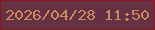 文字の大きさ：5、枠の色：8d151b、背景の色：653143、文字の色：c9865c 無料ブログパーツのブログ時計