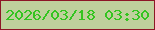 文字の大きさ：3、枠の色：8d1626、背景の色：bfd09c、文字の色：34c420 無料ブログパーツのブログ時計