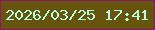 文字の大きさ：1、枠の色：8d166b、背景の色：66530c、文字の色：b5ffe1 無料ブログパーツのブログ時計
