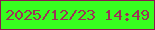 文字の大きさ：5、枠の色：8d174f、背景の色：37fe1f、文字の色：9d3157 無料ブログパーツのブログ時計