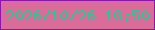 文字の大きさ：5、枠の色：8d17a0、背景の色：d96c99、文字の色：27c993 無料ブログパーツのブログ時計
