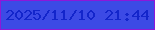 文字の大きさ：4、枠の色：8d17d9、背景の色：3c4ae5、文字の色：1325cb 無料ブログパーツのブログ時計