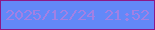 文字の大きさ：1、枠の色：8d1887、背景の色：6388f8、文字の色：a280e4 無料ブログパーツのブログ時計