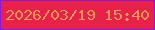文字の大きさ：3、枠の色：8d19d1、背景の色：e7214a、文字の色：e59955 無料ブログパーツのブログ時計