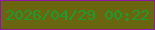 文字の大きさ：1、枠の色：8d1a9d、背景の色：6a660f、文字の色：1c9b31 無料ブログパーツのブログ時計