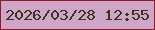 文字の大きさ：1、枠の色：8d1b29、背景の色：cfa6c8、文字の色：3b3423 無料ブログパーツのブログ時計