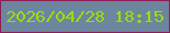 文字の大きさ：1、枠の色：8d1b55、背景の色：6e869d、文字の色：9bde07 無料ブログパーツのブログ時計