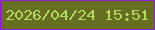 文字の大きさ：5、枠の色：8d1ccb、背景の色：666f21、文字の色：b2d85d 無料ブログパーツのブログ時計