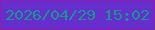 文字の大きさ：3、枠の色：8d1dad、背景の色：652ecd、文字の色：169690 無料ブログパーツのブログ時計
