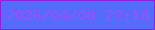 文字の大きさ：4、枠の色：8d23d5、背景の色：566bf9、文字の色：974ffd 無料ブログパーツのブログ時計