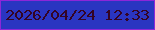 文字の大きさ：5、枠の色：8d26d8、背景の色：2a35c1、文字の色：340424 無料ブログパーツのブログ時計
