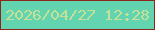 文字の大きさ：4、枠の色：8d271e、背景の色：62d4b0、文字の色：c7e098 無料ブログパーツのブログ時計