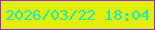 文字の大きさ：5、枠の色：8d27fb、背景の色：e4ed04、文字の色：09eccd 無料ブログパーツのブログ時計