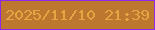 文字の大きさ：5、枠の色：8d2aee、背景の色：be772f、文字の色：e3a643 無料ブログパーツのブログ時計