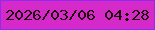 文字の大きさ：5、枠の色：8d2bf0、背景の色：d52ac9、文字の色：20020b 無料ブログパーツのブログ時計