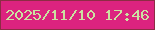 文字の大きさ：5、枠の色：8d2c44、背景の色：dc237f、文字の色：cbe2a1 無料ブログパーツのブログ時計